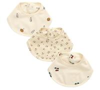 3/7 Pack Muslin Baby Bib 360 Rotate Petal Absorbent Bibs for Unisex Boys Girls Washable Bandana Cotton Bibs for Drooling Teething (C-3 pack, One Size)