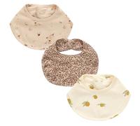 3/7 Pack Muslin Baby Bib 360 Rotate Petal Absorbent Bibs for Unisex Boys Girls Washable Bandana Cotton Bibs for Drooling Teething (D-3 pack, One Size)
