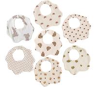 3/7 Pack Muslin Baby Bib 360 Rotate Petal Absorbent Bibs for Unisex Boys Girls Washable Bandana Cotton Bibs for Drooling Teething