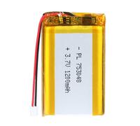 3.7 V 1200 mAh Battery 753048 Lithium-Polymer Ion Lithium-Ion Li-Po Battery with 2P-PH Connection with 2.0 mm Pitch