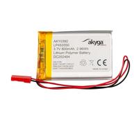3.7 V 800 mAh Battery LP453350 Lithium Polymer AKYGA AKY0392 Li-Po Battery PCM JST 2-Pin Connection 2.54 15 cm