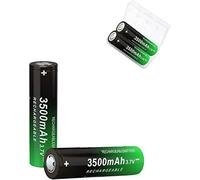 3,7 Volt Rechargeable Battery, 2 Pack 3500Mah NiMH Battery High Power Lasting Long for Headlamp, Solar Light, LED Flashlight, Electronic Devices etc ZD (flat top)