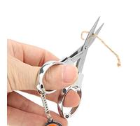 3.7 x 2in Mini Folding Safety Scissors Keychain Portable Travel Cutter Pocket Key Chain ScissorStainless Steel Folding Scissors for Trip Other Sewing Embroidery Supplies