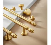 3.75" Solid Brass Cabinet Pull Handles Gold Drawer Pull Door Knobs Modern Wardrobe Dresser Pulls Handle (3-3/4" Hole to Hole)