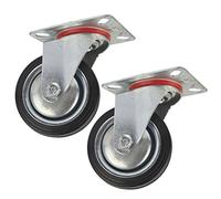 3" (75mm) Rubber Swivel Castor Wheels Trolley Furniture Caster (2 Pack) CST02