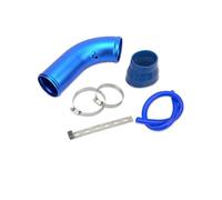 3'' 76mm Air Intake Pipe Red Blue Black Universal Aluminum Car Turbo Induction High Flow Kit Cold Air Intake Induction(Blue)