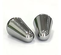 3.7mm Metric Guitar Switch Tip for Squier Strat Tele Import, 2 Pcs, Silver | Cross-Shaped Hole, Push-On Tool-Free, All Plastic Build, Chrome/Gold Plated, Fits 3/5 Way Switches, Import Metric