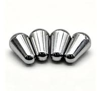 3.7mm Metric Guitar Switch Tip for Squier Strat Tele Import, 4 Pcs, Silver | Cross-Shaped Hole, Push-On Tool-Free, All Plastic Build, Chrome/Gold Plated, Fits 3/5 Way Switches, Import Metric