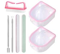 3/7Pcs Soak Off Bowl Nails Soaking Bowl Dip Powder Remover Tools Cuticle Pusher Peeler Nails File Buffer Manicure Bowl