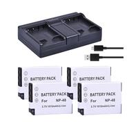 3.7V 1010mAh NP-48 NP48 NP 48 Battery + USB Dual Charger，Compatible For Fujifilm，For NP-48, FNP48, BC-48 XQ1, XQ2 Digital Cameras