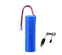 3.7V 1200mAh Li-ion Battery Pack 18650 * 1 Cell RC Replacement Rechargeable Battery Pack With XH2.54-2P USB Charger Cable for Airplane DIY, Fishing lights,Doorbell, etc.