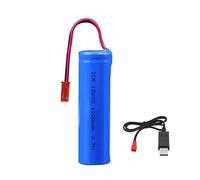 3.7V 1200mAh Li-ion Battery Pack 18650 RC Replacement Rechargeable Battery Pack With JST-2P USB Charger Cable for Airplane DIY, Fishing lights,Doorbell, etc.