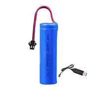 3.7V 2000mAh Li-ion Battery Pack 18650 RC Replacement Rechargeable Battery Pack With SM-2P USB Charger Cable for Airplane DIY, Fishing lights,Doorbell, etc.