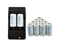 3.7V 2800mAh Lithium Li-ion 16340 Battery CR123A Rechargeable Batteries 3.7V CR123 Pen LED Flashlight Cell+Charger Replace The Vacuum Cleaner Accessories(Green)