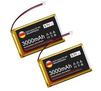 3.7V 3000mAh Lithium Battery 1S 1C LiPo Battery with Protection Board, Micro JST 1.25 Plug for Arduino Node MCU ESP32 Development Board (Pack of 2)