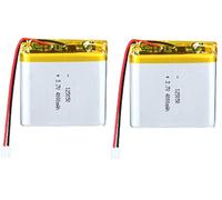 3.7V 4000mAh 125050 Lipo Battery Rechargeable Lithium Polymer ion Battery Pack with JST Connector,2 PCS