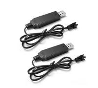 3.7V Battery Charger Cable with SM-2P Plug USB Li-ion Battery Charger for Bunch O Bubbles, Bubble Bazooka Machine Gun, Mini RC Amphibious Stunt Car Boat Trucks 3.7 Volt Li-ion and Li-Po Battery,2Pcs