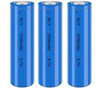3.7V Li-ion Battery 1200mAh - 3 Pack Rechargeable Batteries for Remote Control Cars Toy flashlight/drone/front lamp/car RC batteries Top button Long service life