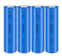 3.7V Li-ion Battery 1200mAh - 4 Pack Rechargeable Batteries for Remote Control Cars Toy flashlight/drone/front lamp/car RC batteries Top button Long service life