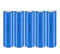 3.7V Li-ion Battery 1200mAh - 5 Pack Rechargeable Batteries for Remote Control Cars Toy flashlight/drone/front lamp/car RC batteries Top button Long service life