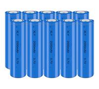3.7V Li-ion Battery 2000mAh - 10 Pack Rechargeable Batteries for Remote Control Cars Toy flashlight/drone/front lamp/car RC batteries Top button Long service life