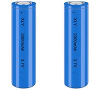 3.7V Li-ion Battery 2000mAh - 2 Pack Rechargeable Batteries for Remote Control Cars Toy flashlight/drone/front lamp/car RC batteries Top button Long service life