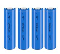 3.7V Li-ion Battery 2600mAh - 4 Pack Rechargeable Batteries for Remote Control Cars Toy flashlight/drone/front lamp/car RC batteries Top button Long service life