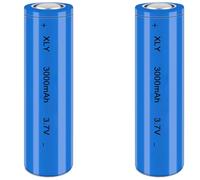3.7V Li-ion Battery 3000mAh - 2 Pack Rechargeable Batteries for Remote Control Cars Toy flashlight/drone/front lamp/car RC batteries Top button Long service life