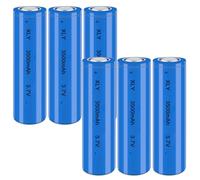 3.7V Li-ion Battery 3500mAh - 6 Pack Rechargeable Batteries for Remote Control Cars Toy flashlight/drone/front lamp/car RC batteries Top button Long service life