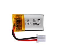 3.7V Lipo battery, 3.7V 100mAh 601120 Lithium polymer ions with 2P-PH connection with 2.0 mm pitch