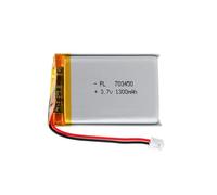 3.7V Lipo battery, 3.7V 1300mAh 703450 Lithium Polymer Ion with 2P-PH connection with 2.0 mm pitch