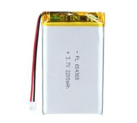 3.7V Lipo battery, 3.7V 2200mAh 604368 Lithium Polymer Ion with 2P-PH connection with 2.0 mm pitch