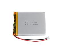 3.7V Lipo battery, 3.7V 2500mAh 575166 Lithium Polymer Ion with 2P-PH connection with 2.0 mm pitch