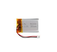 3.7V Lipo battery, 3.7V 250mAh 502030 Lithium Polymer Ion with 2P-PH connection with 2.0 mm pitch