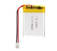 3.7V Lipo battery, 3.7V 600mAh 503040 Lithium Polymer Ion with 2P-PH connection with 2.0 mm pitch