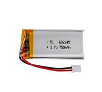 3.7V Lipo battery, 3.7V 750mAh 692245 Lithium Polymer Ion with 2P-PH connection with 2.0 mm pitch