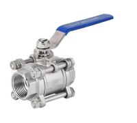3/8" 1/2" 3/4" 1" 1-1/4" 1-1/2" 2" 304 Stainless Steel Three-Way Ball Valve Internal Thread Water Pipe Welding Valve Switch DN15(1-1/4")