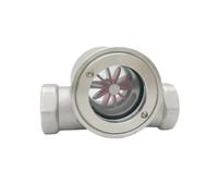 3/8" 1/2" 3/4" 1" -2" BSP Female Window Sight Glass Flow Indicator with Impeller 304 Stainless Steel Water Oil(1/2")