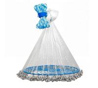 3/8 1/2 In Mesh Monofilament Handmade Fishing Cast Net for Beginners, 4 5 6 8 9 10 12 Feet Radius Bait Trap Fish Throw Net with Sinker for Saltwater Freshwater(1/2in Mesh,Height 3.3m/10.8ft)