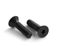 3/8-16 x 1-1/4" Flat Head Socket Cap Screws Countersunk Bolts, Class 10.9 Alloy Steel, Black Oxide, 10 PCS