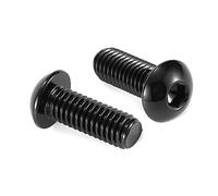 3/8-16 x 1" Button Head Socket Cap Bolts Screws, 10Pcs 304 Stainless Steel 18-8, Allen Hex Drive, Black Oxide by SG TZH(with Hex Spanner)