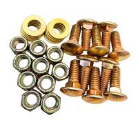 3/8"-16 x 1 Grade 8 Carriage Bolts (10-Pack) - Heavy-Duty Coarse Bolts Includes Flat Washers & Nylon Lock Nuts - Round Head Square Neck SAE Anti-Vibration 1.0" for Machinery & Construction