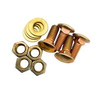 3/8"-16 x 1 Grade 8 Carriage Bolts (4-Pack) - Heavy-Duty Coarse Bolts Includes Flat Washers & Nuts - Round Head Square Neck SAE 1.0" for Machinery & Construction