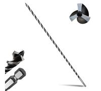 3/8"×24" Premium Tri-Flute Auger Drill Bit - Hex Shank Wood Boring Bit for Fast & Clean Drilling in Hard/Soft Wood, Stump, Plastic, Drywall | Professional-Grade, Self-Centering