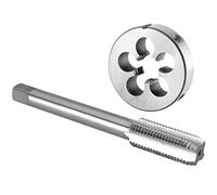 3/8"-24 UNF Tap and Die Set Left Hand, 3/8 x 24 UNF Machine Thread Tap and Round Die