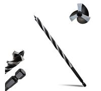 3/8"×9" Premium Tri-Flute Auger Drill Bit - Hex Shank Wood Boring Bit for Fast & Clean Drilling in Hard/Soft Wood, Stump, Plastic, Drywall | Professional-Grade, Self-Centering