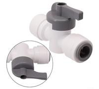 3/8" Acetal Shut-Off Valve for Water Filter Systems - Grey Push-Fit Ball Valve with Quick Connect Fitting, Compatible with 3/8" OD Su