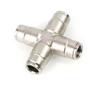 3/8" Brass Slip Connector, High Pressure Interface Slip Lock Quick Connector Misting Nozzle Tees Straight Joint with Seat for Cooling System Four interfaces 10pcs