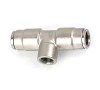 3/8" Brass Slip Connector, High Pressure Interface Slip Lock Quick Connector Misting Nozzle Tees Straight Joint with Seat for Cooling System 1/8 Inner Wire + 2 interfaces 10pcs