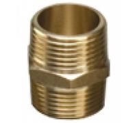 3/8" Brass Threaded Hexagon Nipple - Pack of 2